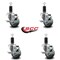 Service Caster 3'' Gray Poly Swivel 1-1/4'' Expanding Stem Caster Set with Brake, 4PK SCC-EX20S314-PPUB-TLB-114-4 - alternate 4